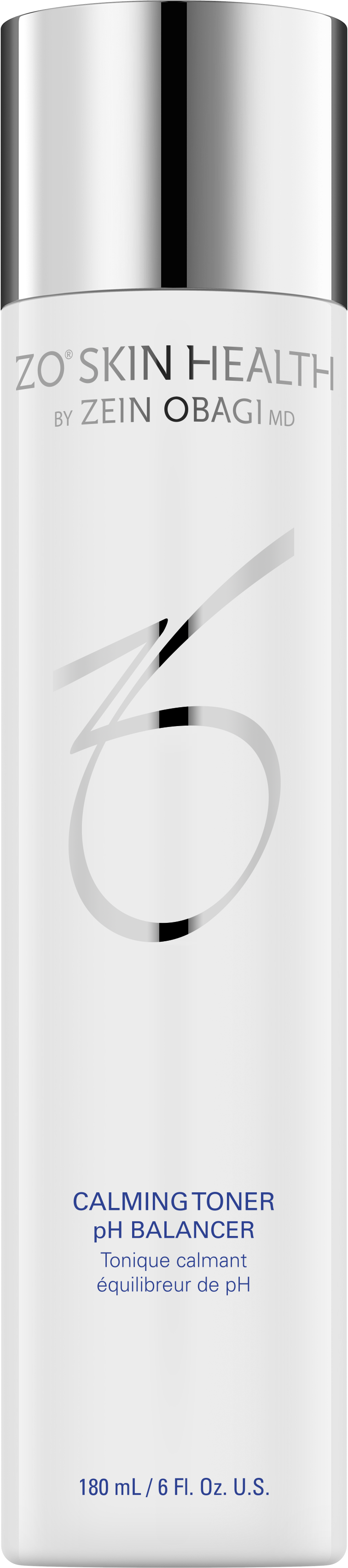 ZO Skin Health Calming Toner pH Balancer bottle on a white background