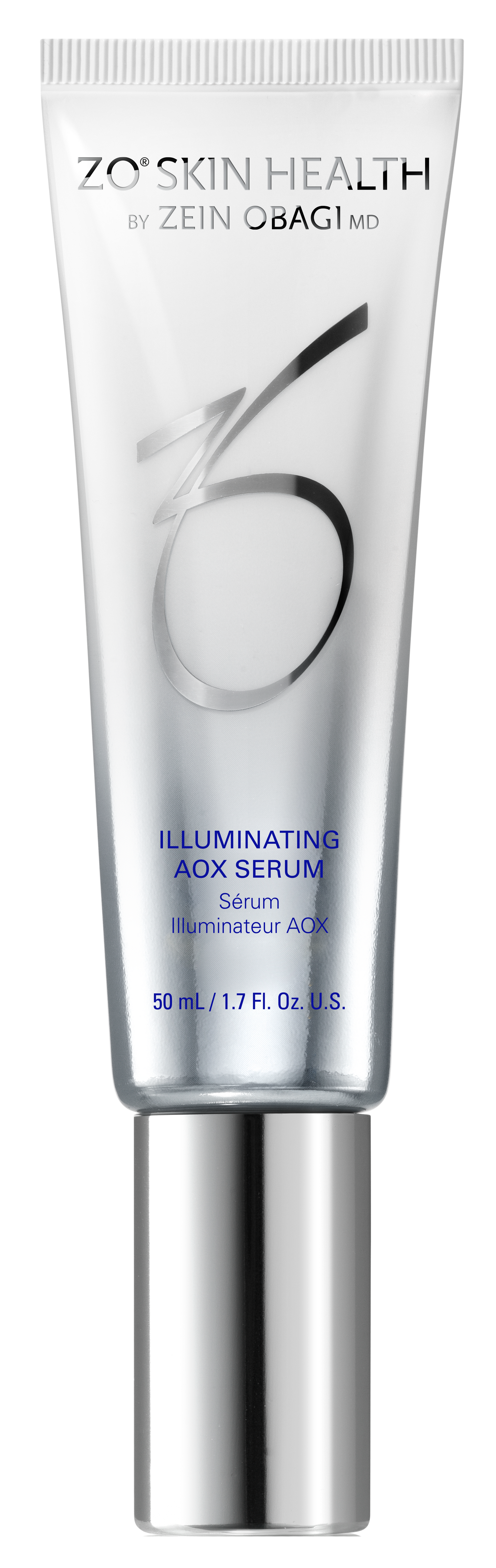 ZO Skin Health Illuminating AOX Serum bottle on a white background