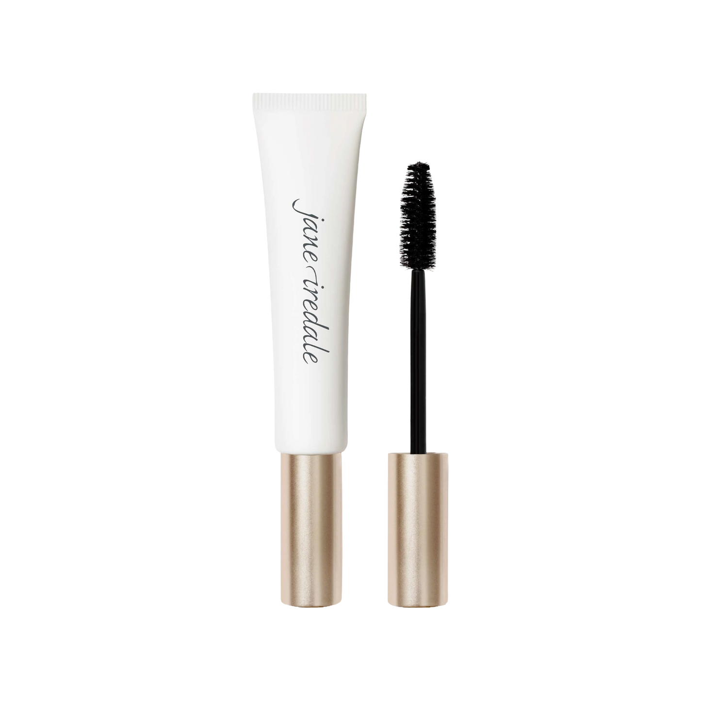Jane Iredale Longest Lash Thickening and Lengthening Mascara in squeezable tube with jumbo fiber brush for buildable length and volume