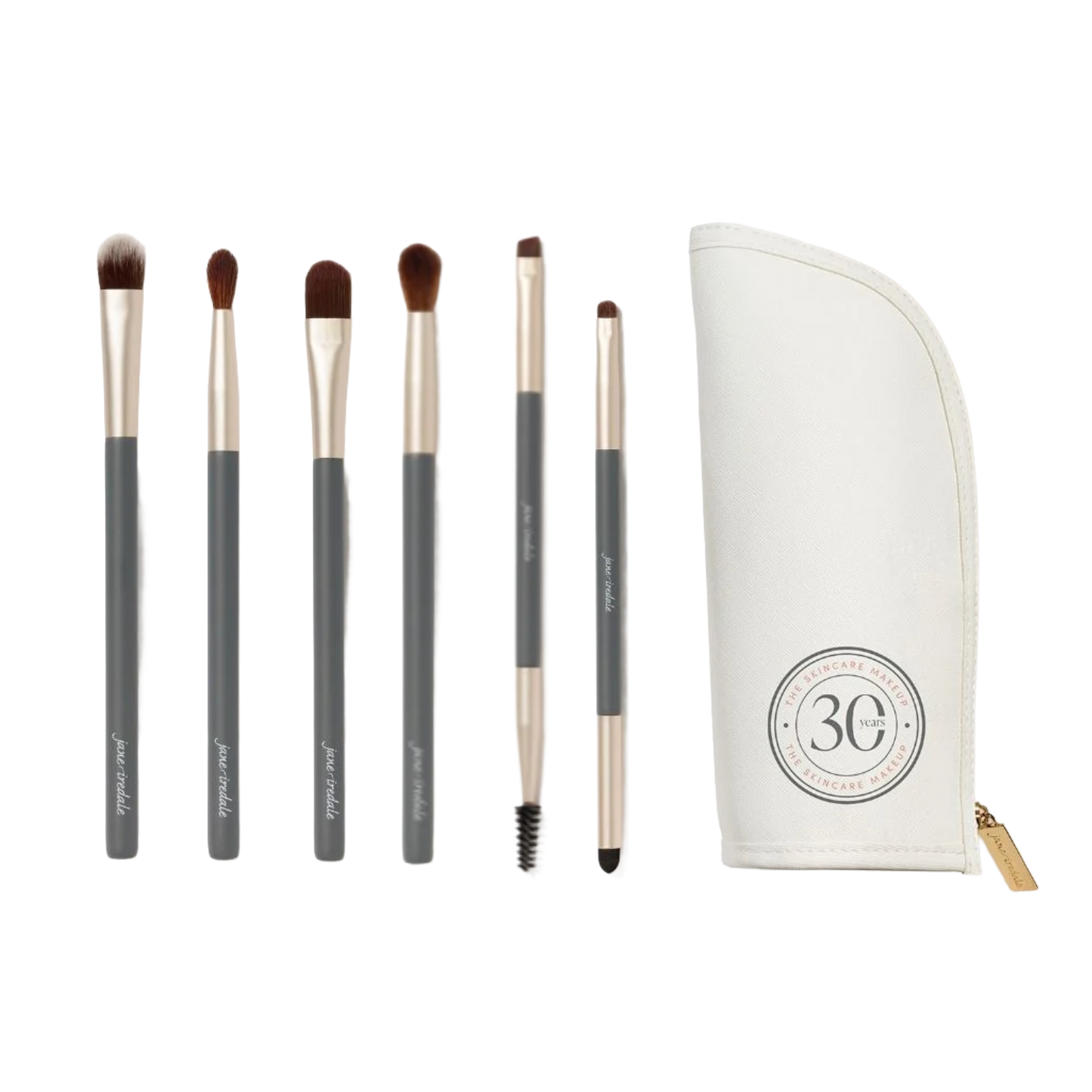 Jane Iredale Eye Brush Set with six vegan eye brushes and limited-edition carrying case