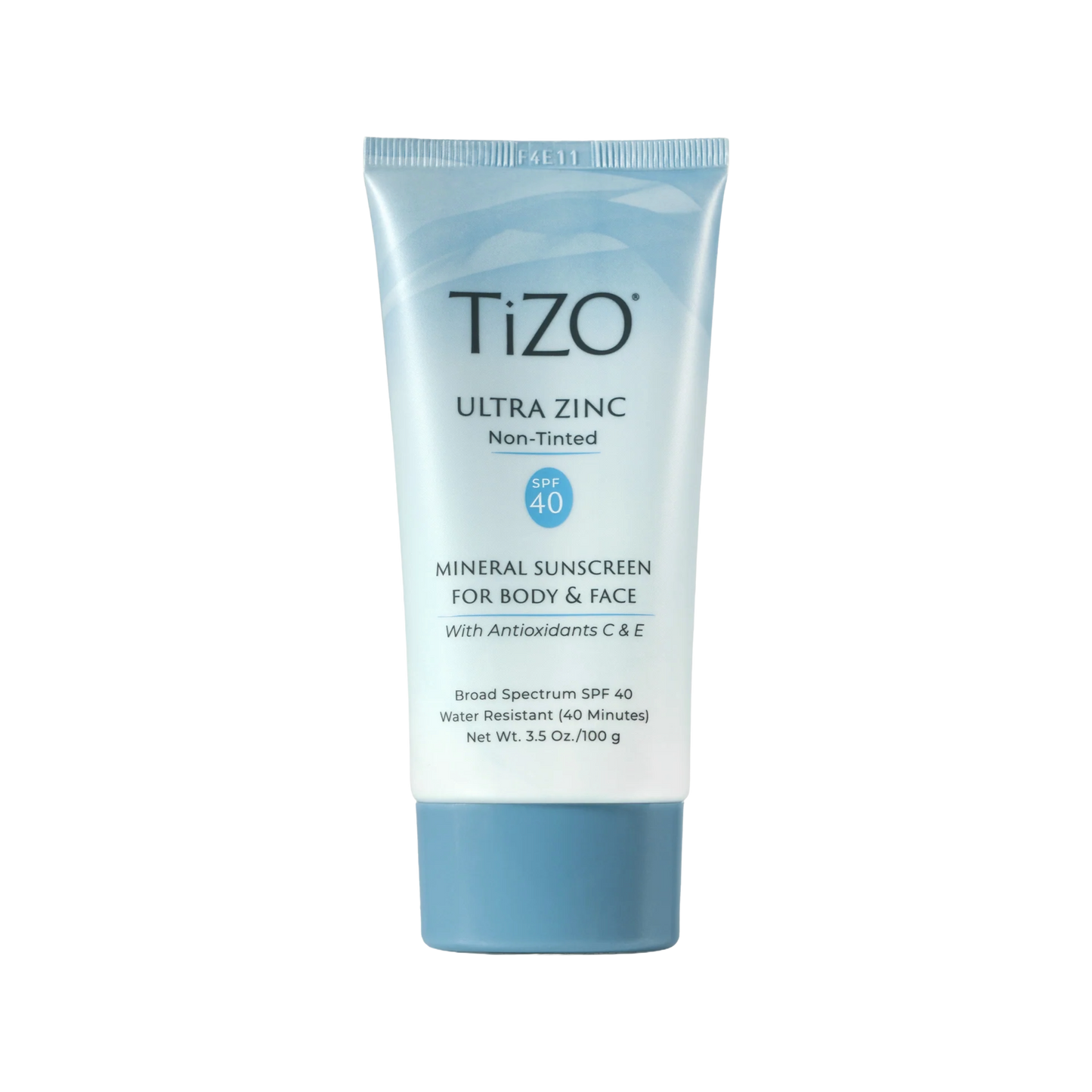 TIZO Ultra Zinc Body & Face Non-Tinted sunscreen with 20% zinc oxide for broad-spectrum SPF 40 protection.