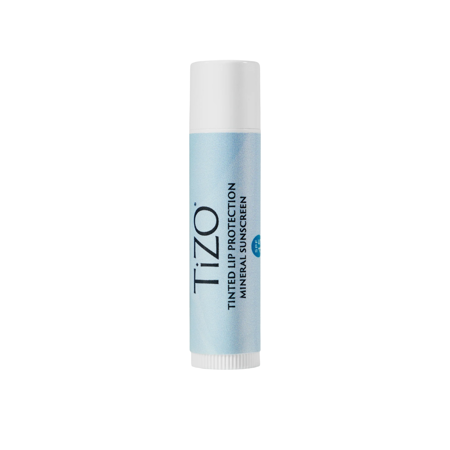 TIZO tinted lip balm SPF 45 with titanium dioxide and zinc oxide for chemical-free, broad-spectrum lip sun protection.