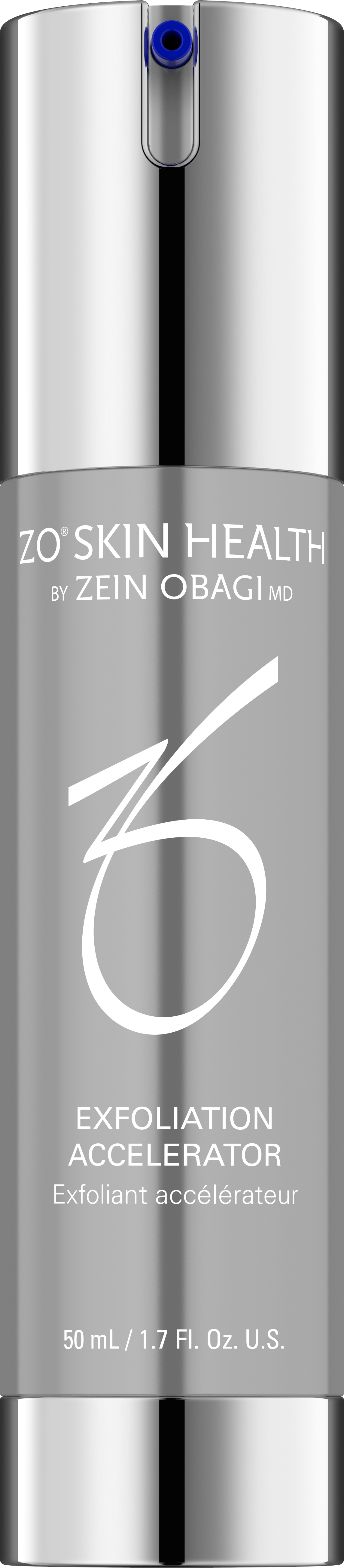ZO Skin Health Exfoliation Accelerator bottle with branding on a white background