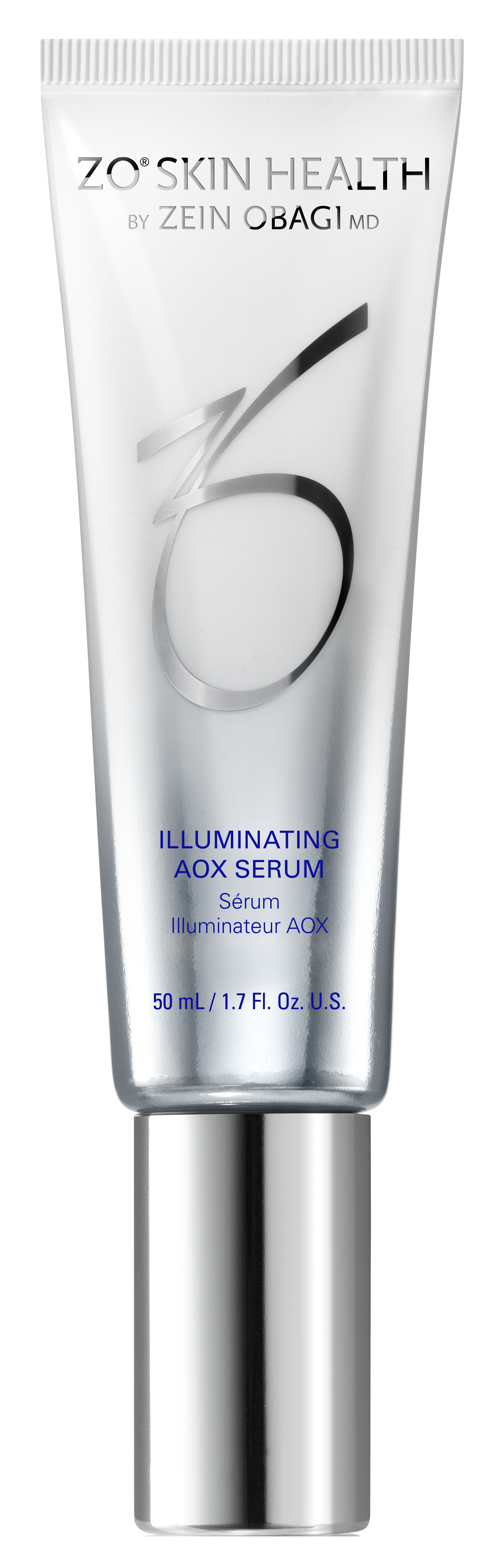 ZO Skin Health Illuminating AOX Serum bottle on a white background