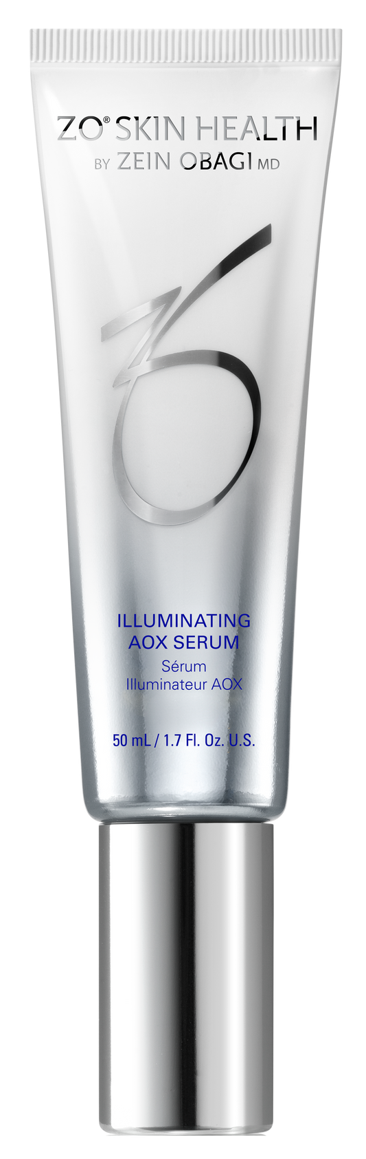 ZO Skin Health Illuminating AOX Serum bottle on a white background