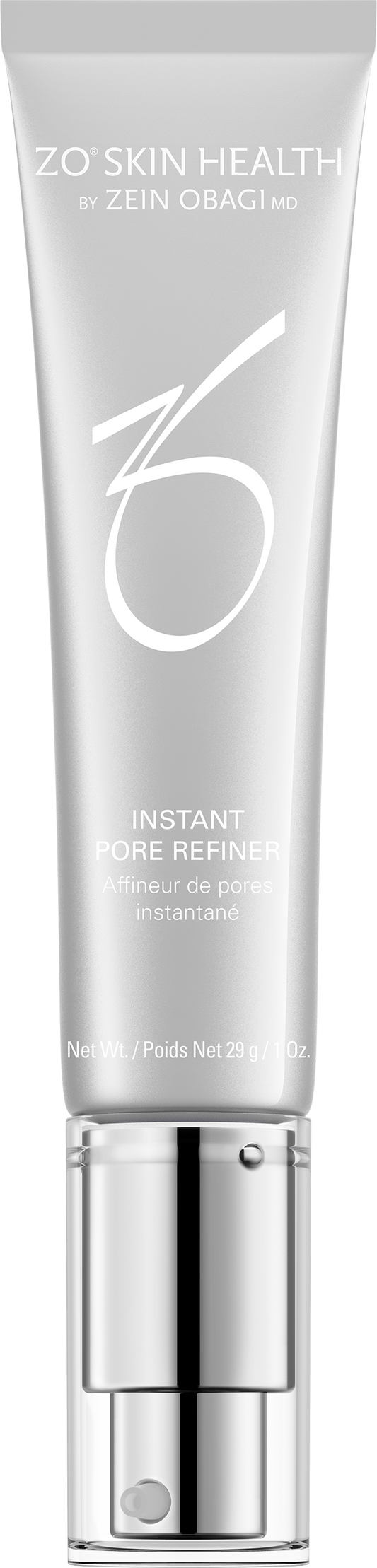 ZO Skin Health Instant Pore Refiner bottle with silver cap on a white background