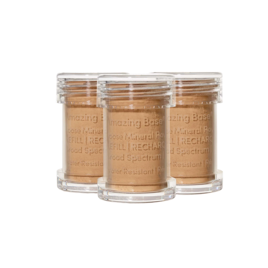 Jane Iredale Amazing Base® Refill SPF 20/15 (3 Pack) – refillable SPF mineral powder for a radiant, soft-focus finish