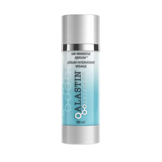 Bottle of Alastin HA IMMERSE Serum for deep hydration and radiant skin