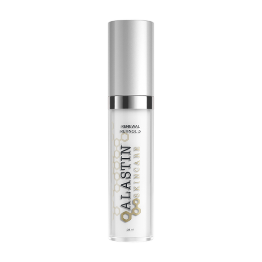 Bottle of Alastin Renewal Retinol for nighttime skin renewal with hydration
