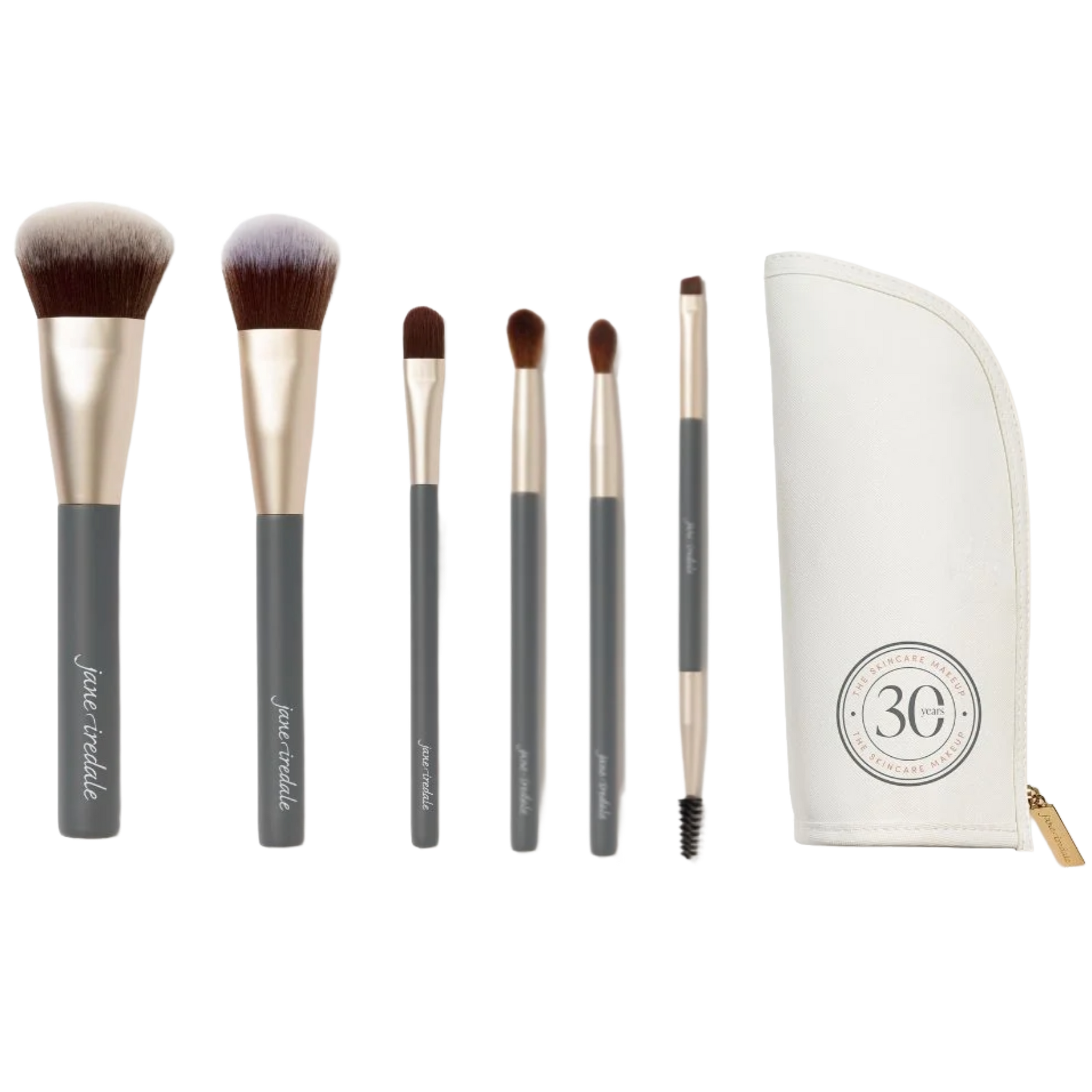 Jane Iredale Complexion Brush Set with six vegan brushes and limited-edition carrying case