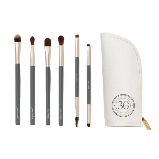 Jane Iredale Eye Brush Set with six vegan eye brushes and limited-edition carrying case