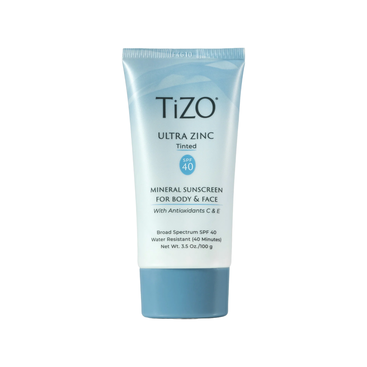 TIZO Ultra Zinc Body & Face tinted sunscreen with 20% zinc oxide for broad-spectrum SPF protection and a natural-looking finish.