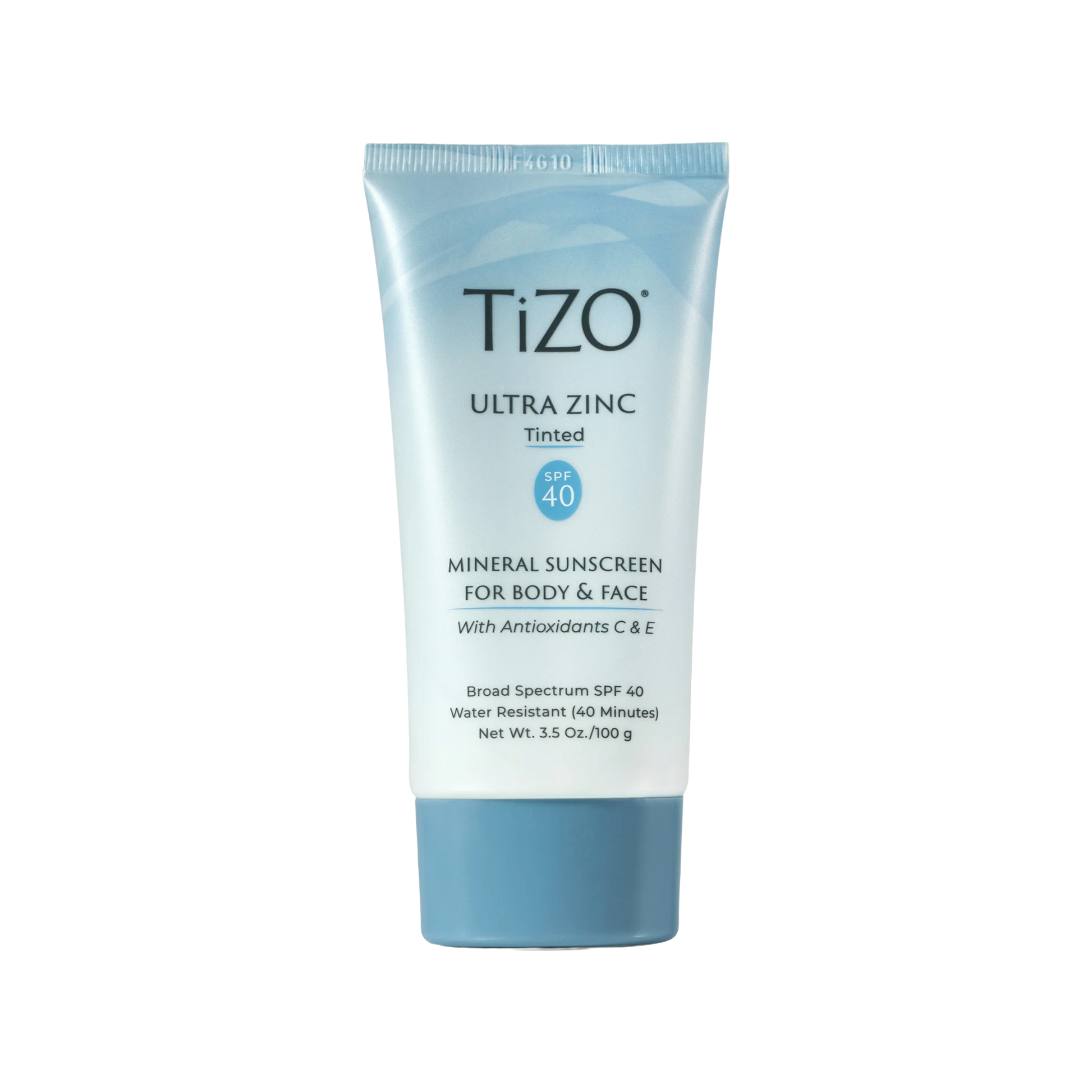 TIZO Ultra Zinc Body & Face tinted sunscreen with 20% zinc oxide for broad-spectrum SPF protection and a natural-looking finish.