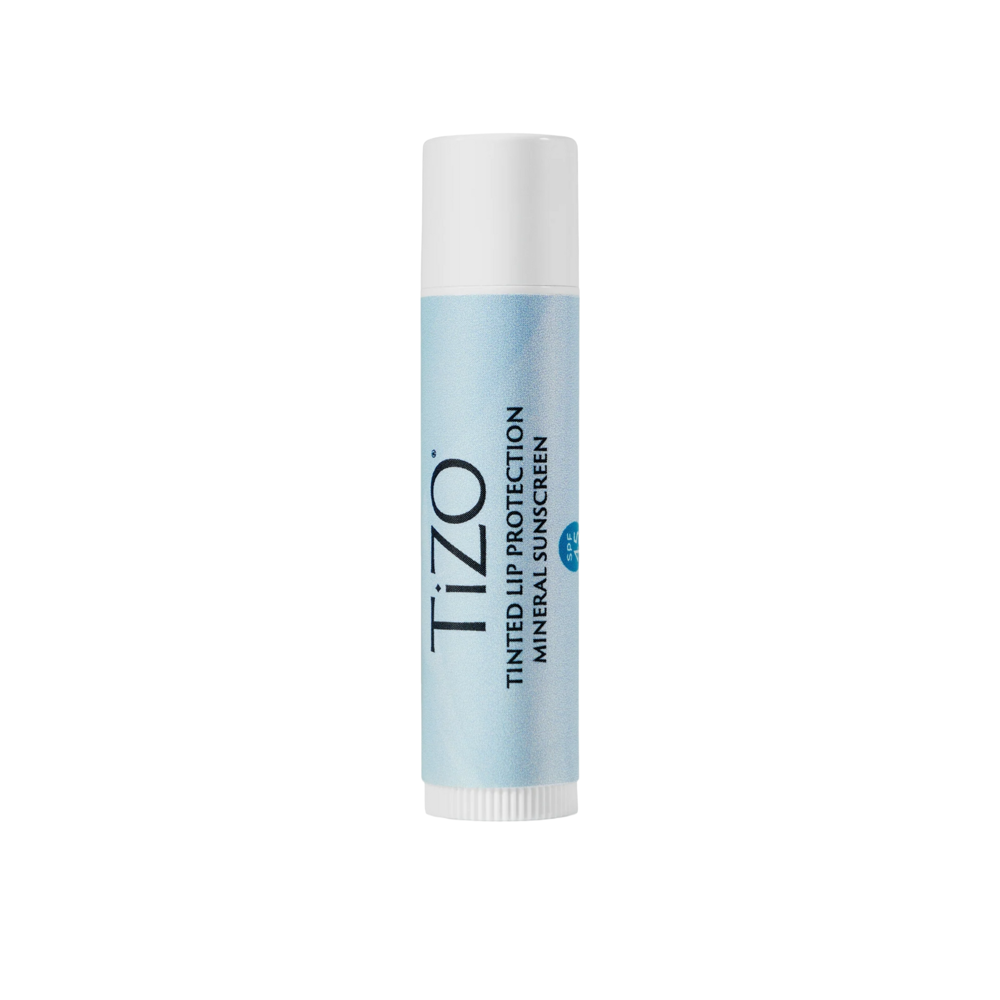 TIZO tinted lip balm SPF 45 with titanium dioxide and zinc oxide for chemical-free, broad-spectrum lip sun protection.