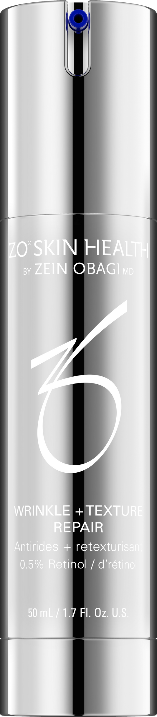 ZO Skin Health serum bottle with branding on a white background